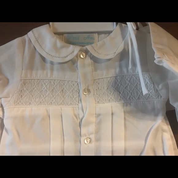 White Preemie Gown with Cap. - Picture 2 of 5